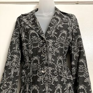 Access by Liz Claiborne, black denim with baroque print
